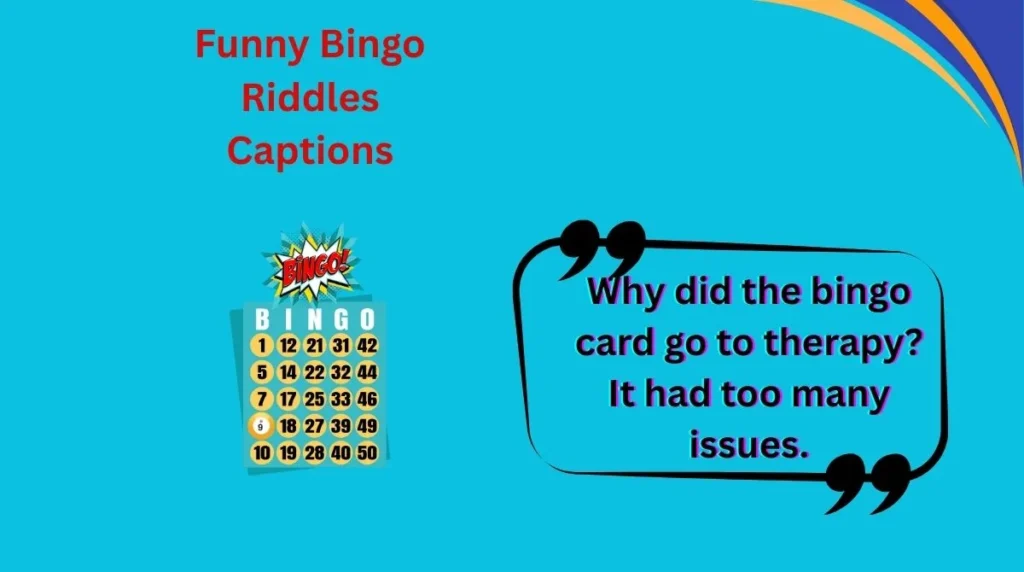 Funny Bingo Riddles Captions