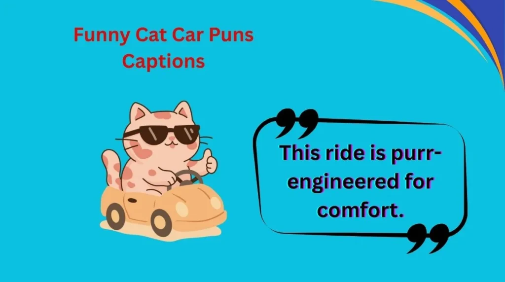 Funny Cat Car Puns Captions